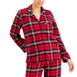 Charter Club Petite Printed Cotton Flannel Pajama Top Multicolor SIze XL 10293